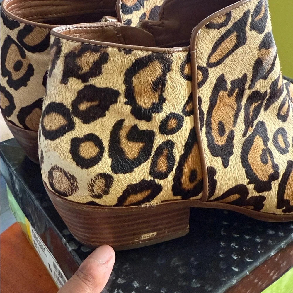 Sam Edelman Leopard Print Calf Hair Petty Ankle Boots, size 8.5 - Picture 7 of 8